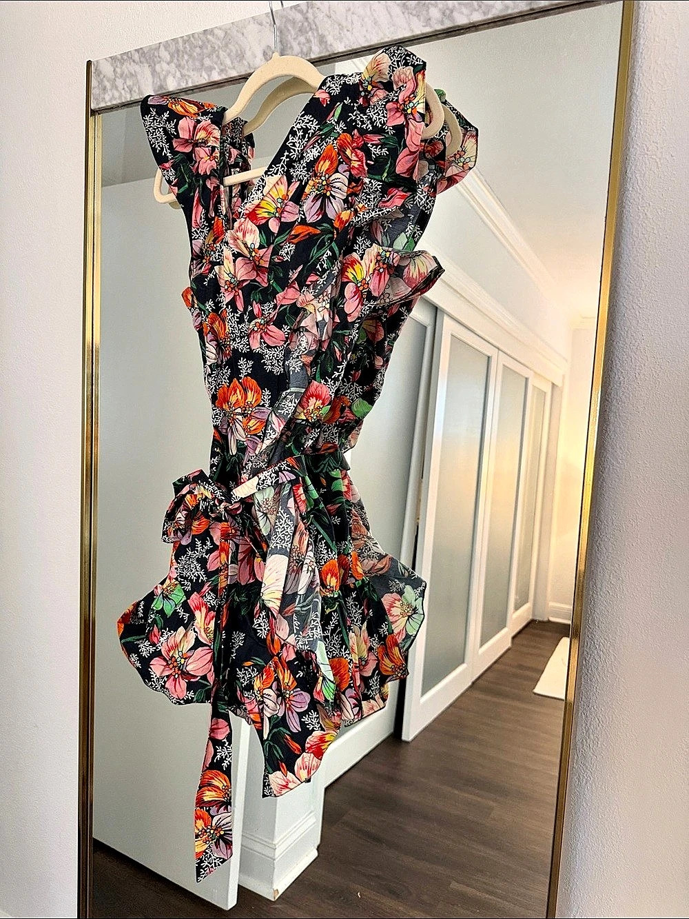 Isabel Marant Floral Mini Dress in Black Size 34 Like New like XS
